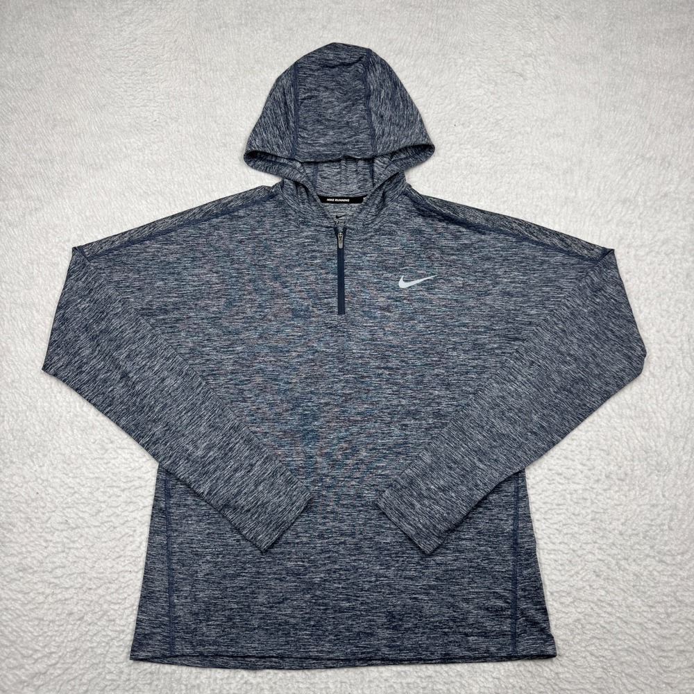 Nike Dri-FIT 1/4 Zip Dry Element Long Sleeve Hoodie Lightweight Gray Women's M